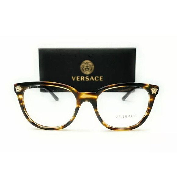 Versace VE3242 5202 Striped Havana Eyeglasses 54mm - Picture 5 of 7